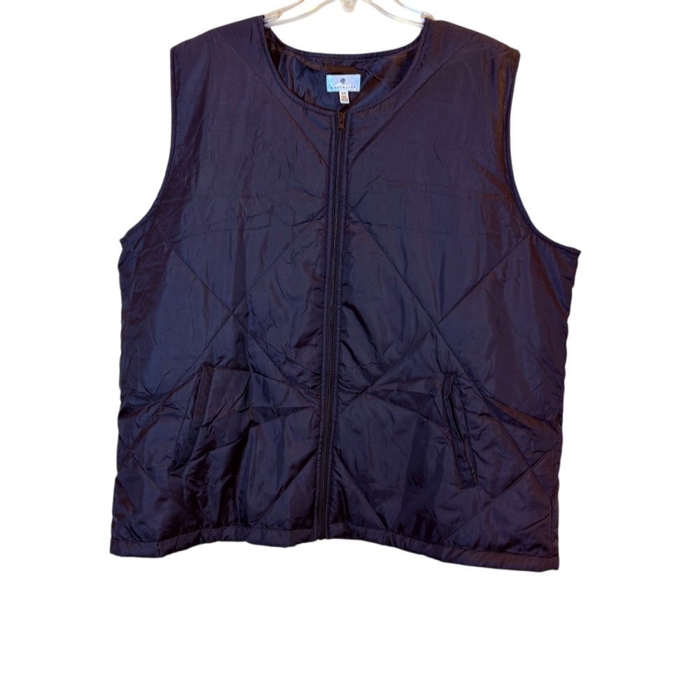Socialite Women’s Black Quilted Zip Front Gorpcore Outdoor Vest Plus Size Sz 2X